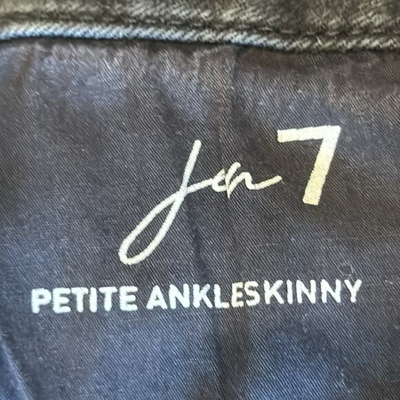 JEN7 by 7 For All Mankind Women's Ankle Skinny Jean Black Wash Size 8P - Picture 8 of 10